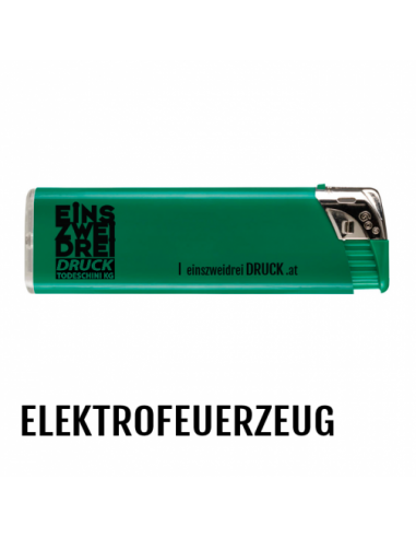 GO Einweg Elektrofeuerzeug Grün mit Druck