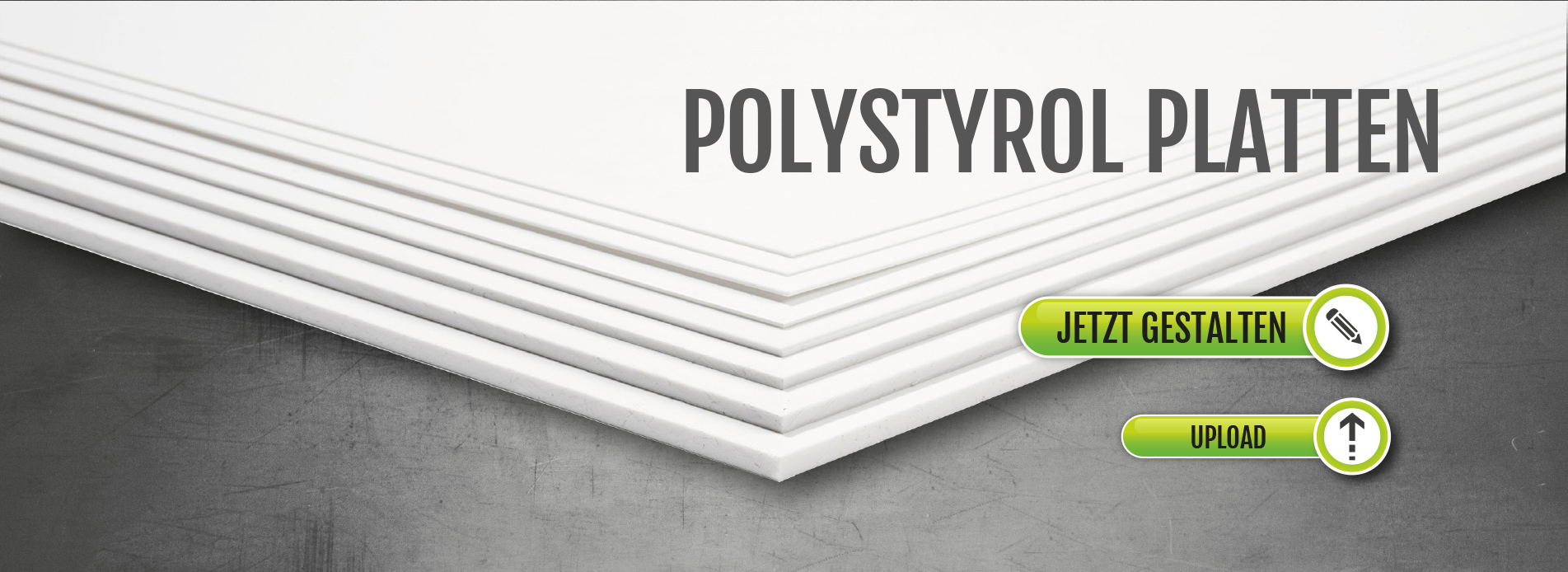 Poystyrolplatten bedrucken, Polystyrol Schilder